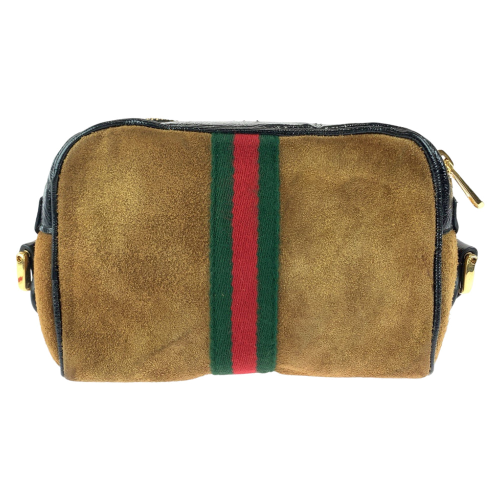 GUCCI Shoulder Bag 573321 Suede, Leather Brown Red Green GoldMetal Shoulder Bag pochette Ofidia Women Used Authentic