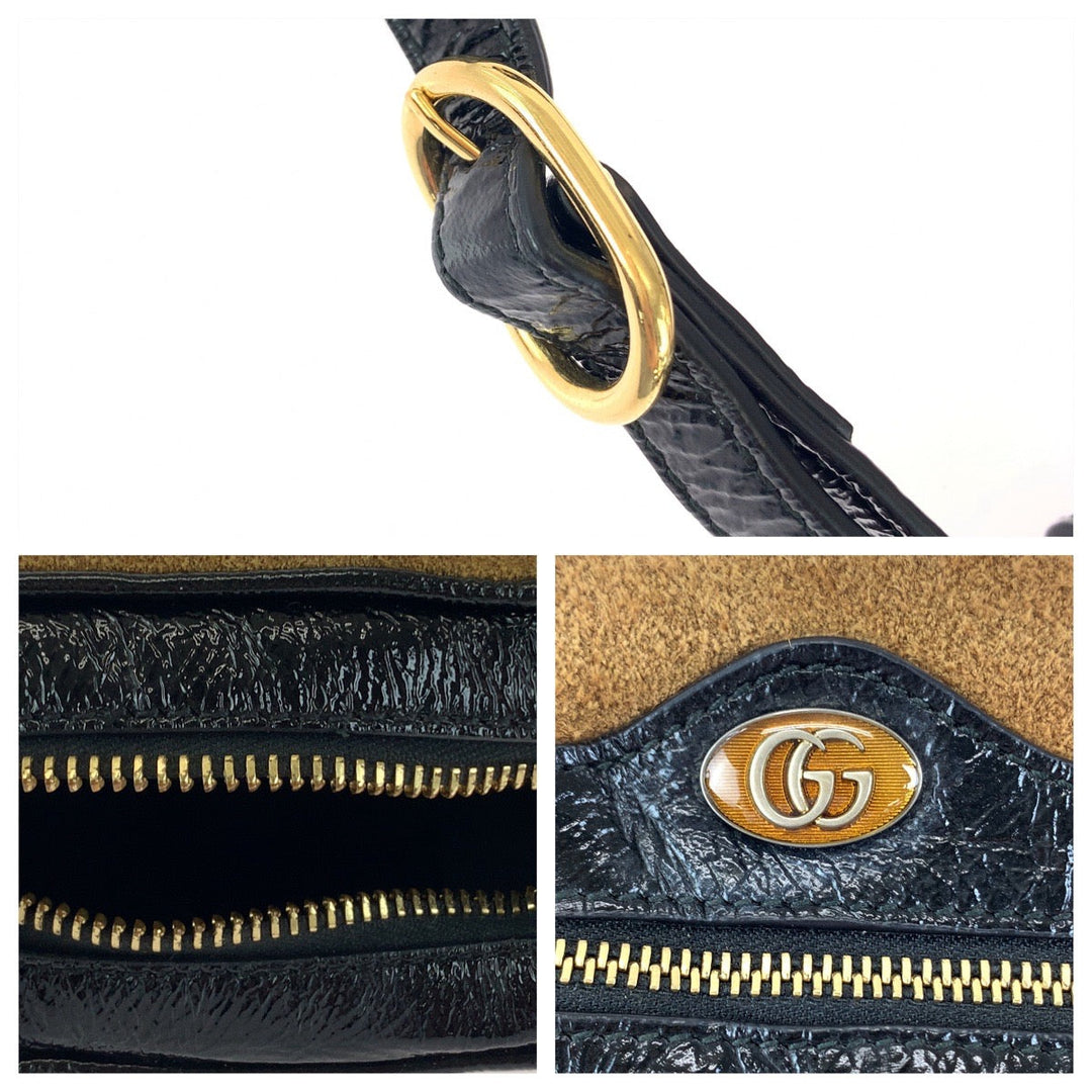 GUCCI Shoulder Bag 573321 Suede, Leather Brown Red Green GoldMetal Shoulder Bag pochette Ofidia Women Used Authentic