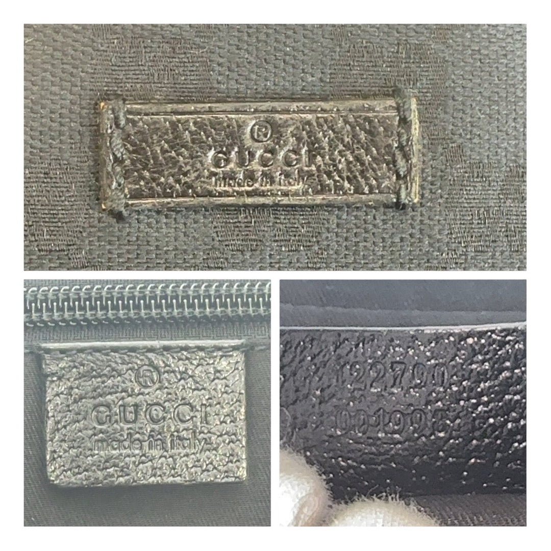 GUCCI Shoulder Bag 122790 GG canvas Black SilverMetal Crossbody Shoulder Bag Women Used Authentic