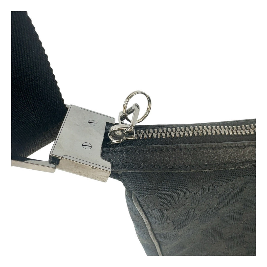GUCCI Shoulder Bag 122790 GG canvas Black SilverMetal Crossbody Shoulder Bag Women Used Authentic