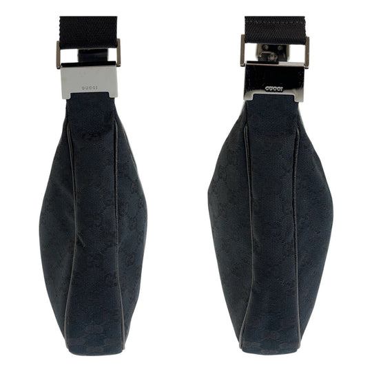 GUCCI Shoulder Bag 122790 GG canvas Black SilverMetal Crossbody Shoulder Bag Women Used Authentic