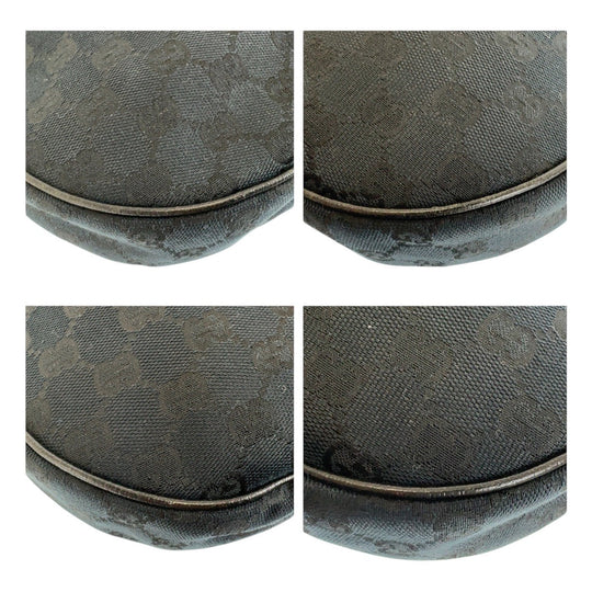 GUCCI Shoulder Bag 122790 GG canvas Black SilverMetal Crossbody Shoulder Bag Women Used Authentic