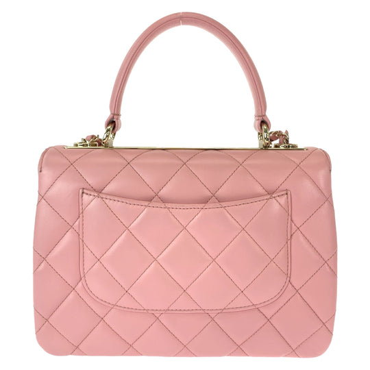 CHANEL Handbag lambskin Pink Gold Metal Chain Shoulder Bag Handbag 2way Matrasse COCO Mark Turnlock With logo Women Used Authentic