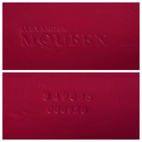 Alexander McQueen Shoulder Bag leather Red Orange Gold Metal ChainShoulder Bag Party Bag Studs Women Used Authentic