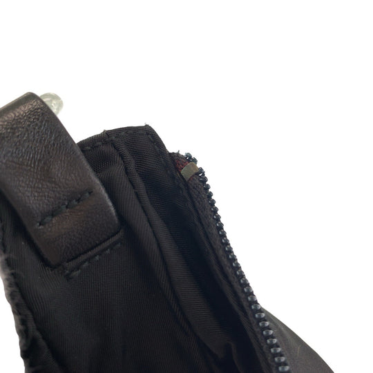 PRADA Shoulder Bag Nylon, Plastic Black SilverMetal Shoulder Bag Test Triangle With logo Women Used Authentic