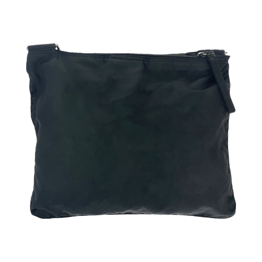 PRADA Shoulder Bag Nylon Black SilverMetal Shoulder Bag Messenger bag Test Triangle With logo Women Used Authentic