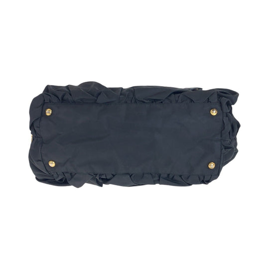 PRADA Tote Bag Nylon, Leather, Plastic Black GoldMetal Plastic Chain Tote Bag Shoulder Bag Test Women Used Authentic