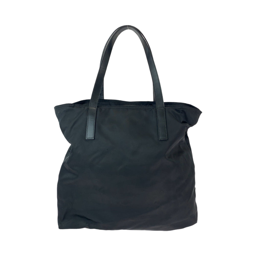 PRADA Tote Bag BR0407 Nylon Black SilverMetal Tote Bag Shoulder Bag Test Triangle With logo Women Used Authentic