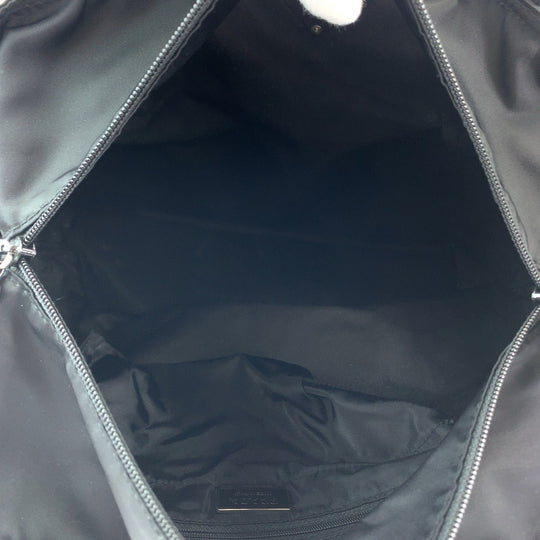 PRADA Tote Bag BR0407 Nylon Black SilverMetal Tote Bag Shoulder Bag Test Triangle With logo Women Used Authentic