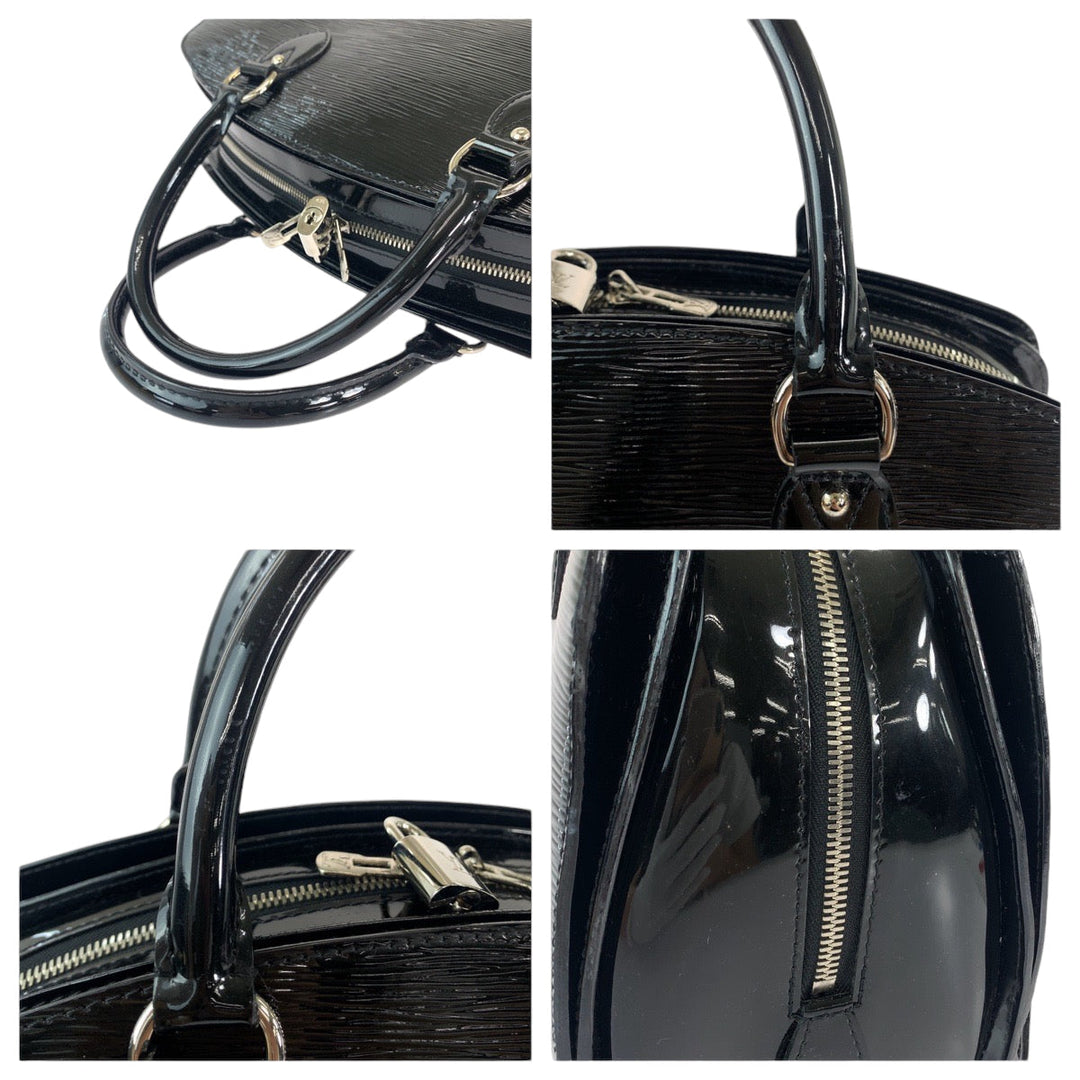 LOUIS VUITTON Handbag M5907N Patent leather Black SilverMetal Handbag Boston Duffel bag Epi Electric Ponneuf PM Women Used Authentic