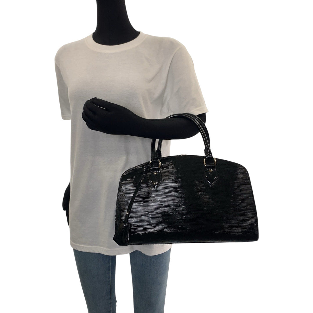 LOUIS VUITTON Handbag M5907N Patent leather Black SilverMetal Handbag Boston Duffel bag Epi Electric Ponneuf PM Women Used Authentic