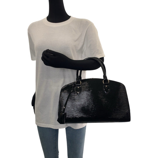 LOUIS VUITTON Handbag M5907N Patent leather Black SilverMetal Handbag Boston Duffel bag Epi Electric Ponneuf PM Women Used Authentic