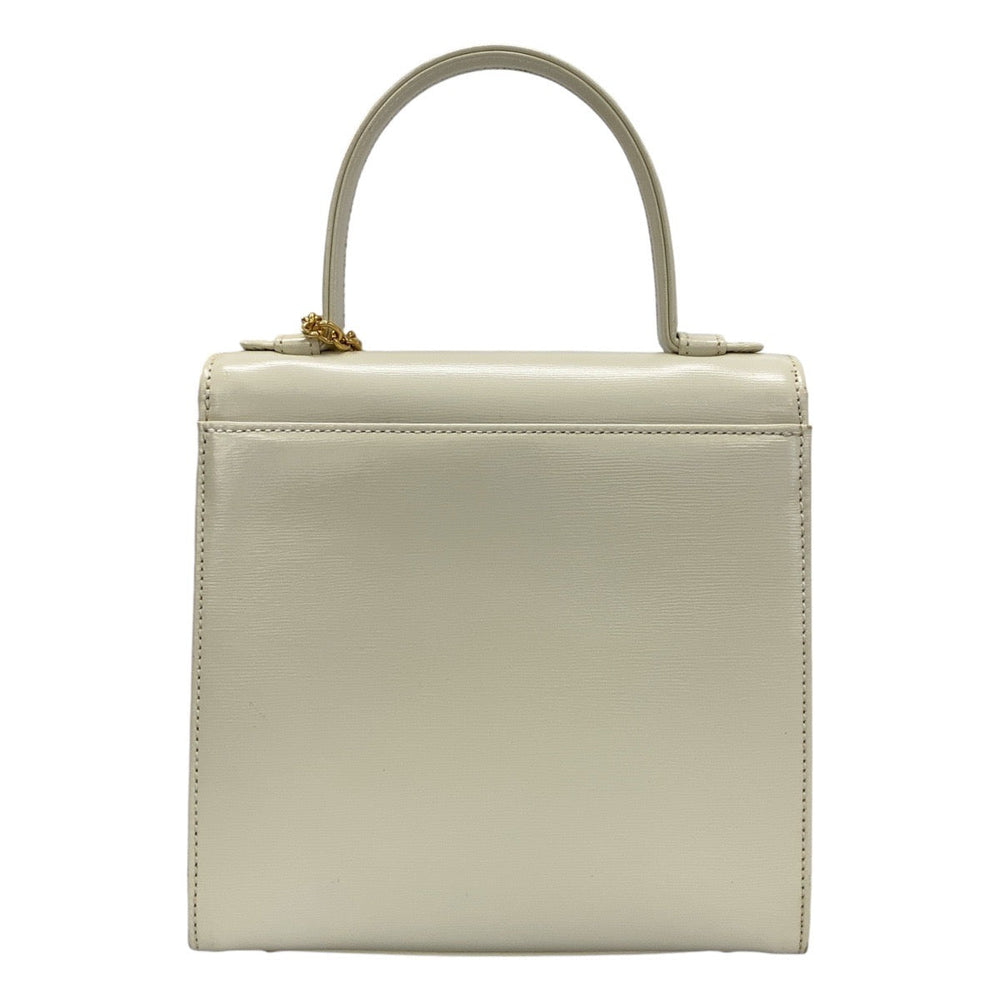 Yves Saint Laurent Shoulder Bag leather White GoldMetal Shoulder Bag Handbag 2way YSL Women Used Authentic