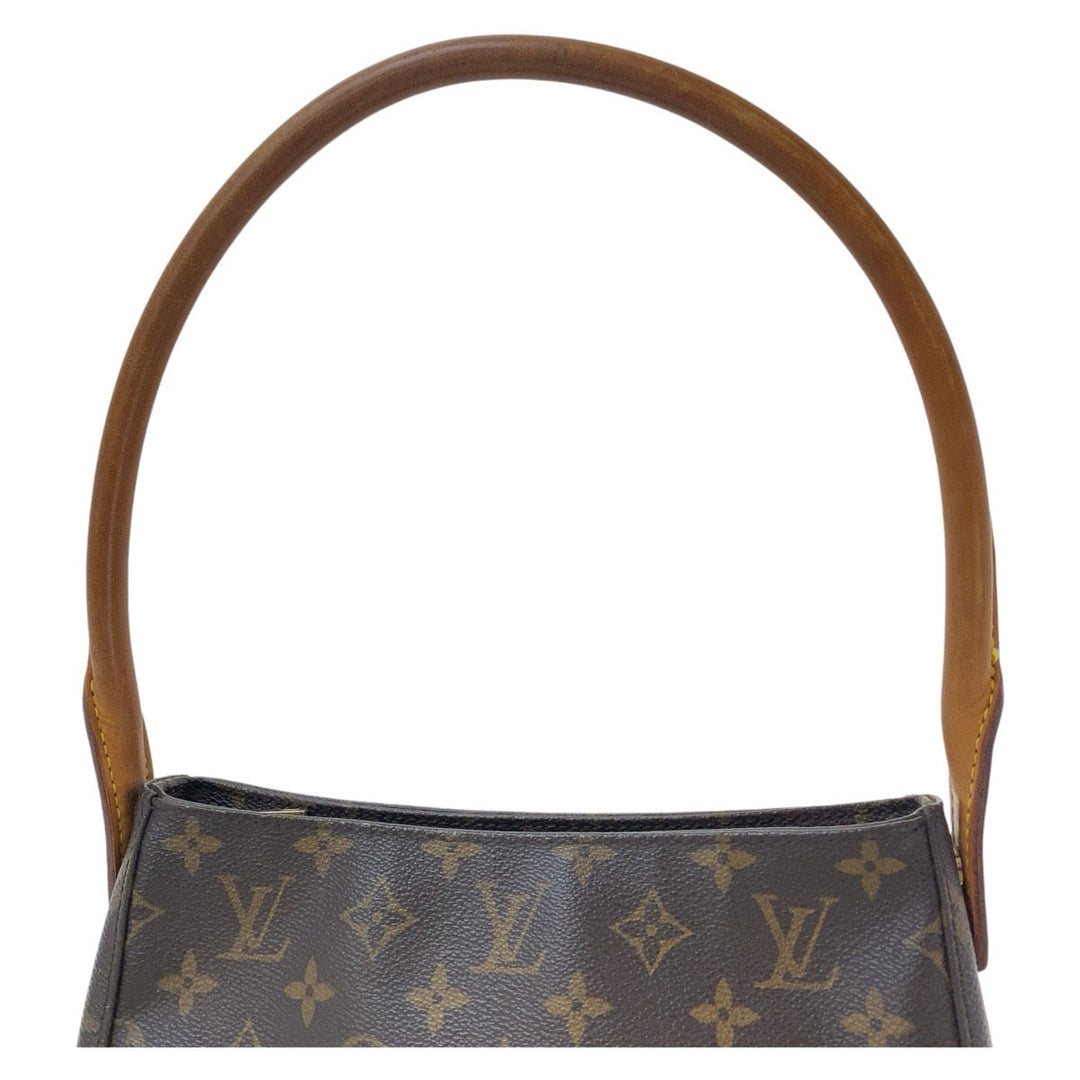 LOUIS VUITTON Shoulder Bag M51146 PVC, Leather Brown Gold Metal Shoulder Bag Monogram LoopingMM Women Used Authentic