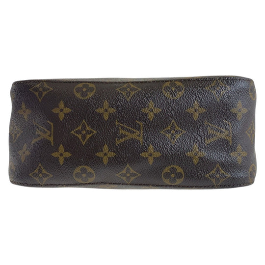 LOUIS VUITTON Shoulder Bag M51146 PVC, Leather Brown Gold Metal Shoulder Bag Monogram LoopingMM Women Used Authentic