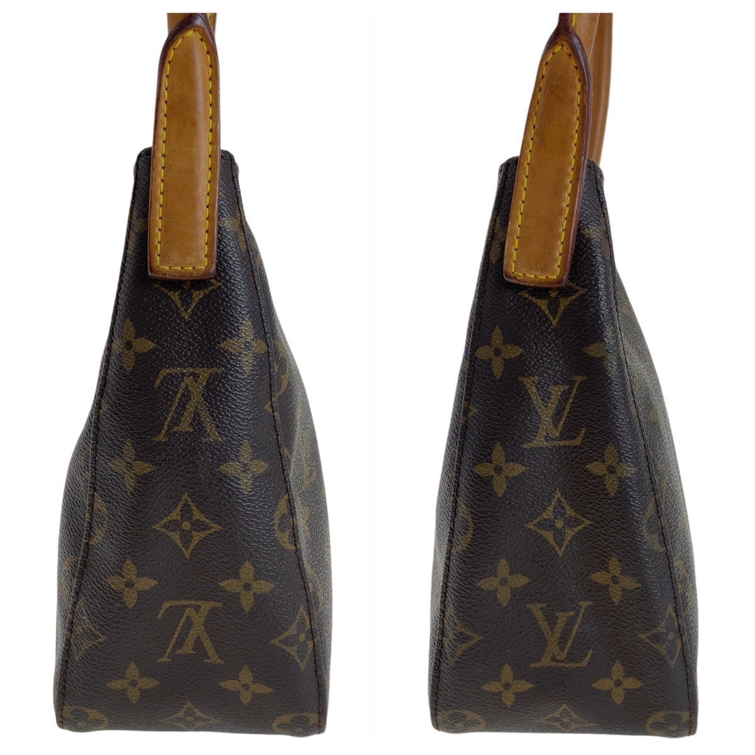 LOUIS VUITTON Shoulder Bag M51146 PVC, Leather Brown Gold Metal Shoulder Bag Monogram LoopingMM Women Used Authentic