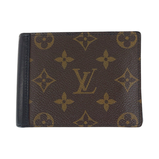 LOUIS VUITTON Bifold Wallet M60411 PVC, Leather Brown Black SilverMetal Folding wallet Compact wallet Monogram Macasa Portefeuille Mindoro mens Used Authentic