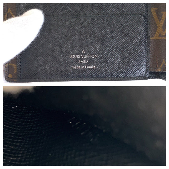 LOUIS VUITTON Bifold Wallet M60411 PVC, Leather Brown Black SilverMetal Folding wallet Compact wallet Monogram Macasa Portefeuille Mindoro mens Used Authentic