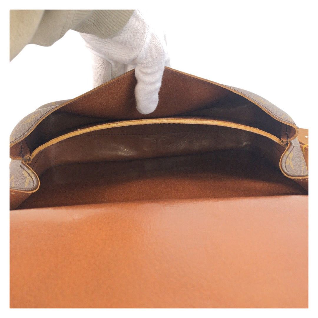 LOUIS VUITTON Shoulder Bag M51252 PVC, Leather Brown Gold Metal Crossbody Shoulder Bag Messenger Bag Monogram CartouchiereGM Women Used Authentic