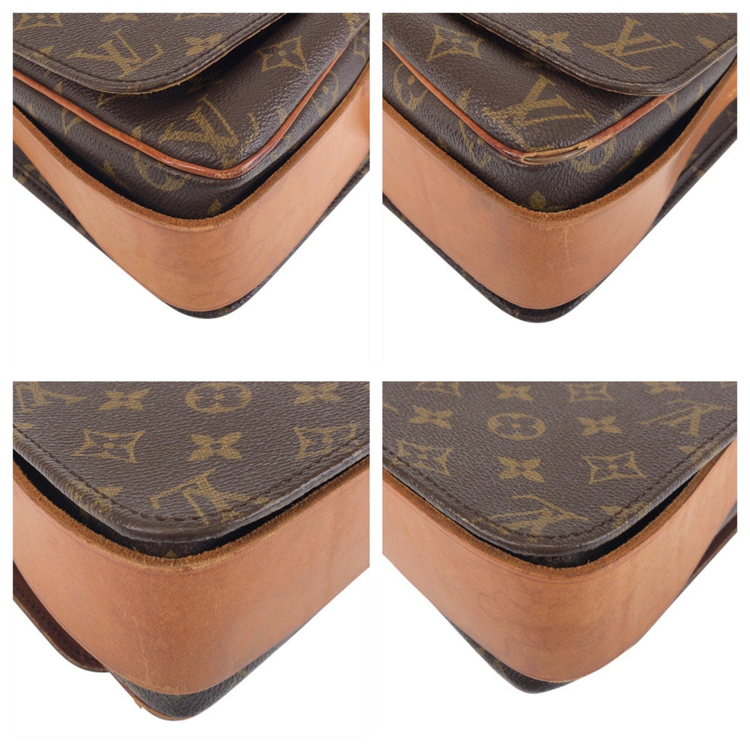 LOUIS VUITTON Shoulder Bag M51252 PVC, Leather Brown Gold Metal Crossbody Shoulder Bag Messenger Bag Monogram CartouchiereGM Women Used Authentic