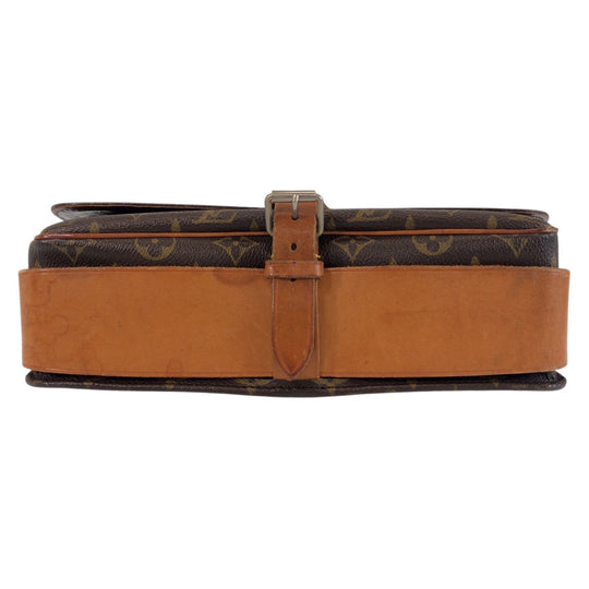 LOUIS VUITTON Shoulder Bag M51252 PVC, Leather Brown Gold Metal Crossbody Shoulder Bag Messenger Bag Monogram CartouchiereGM Women Used Authentic