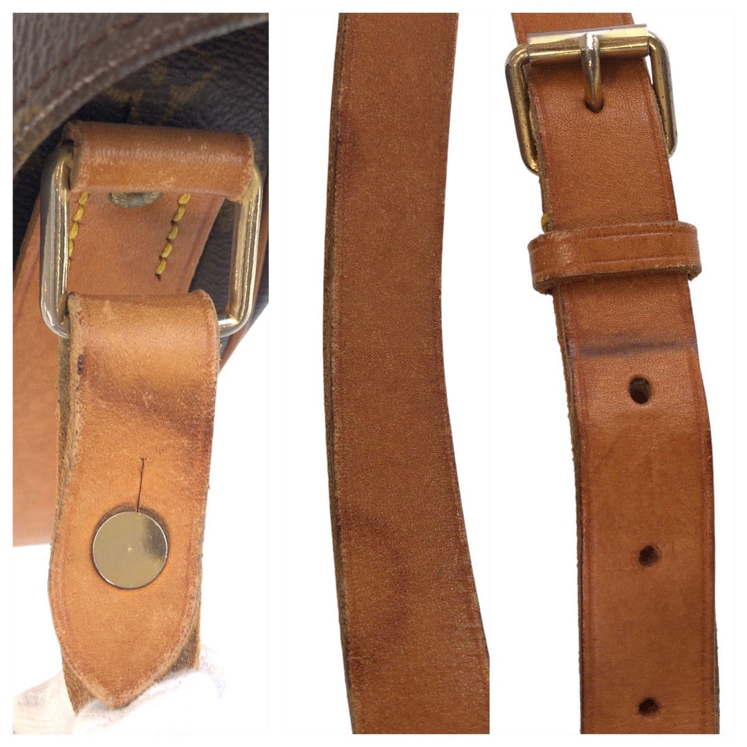 LOUIS VUITTON Shoulder Bag M51252 PVC, Leather Brown Gold Metal Crossbody Shoulder Bag Messenger Bag Monogram CartouchiereGM Women Used Authentic