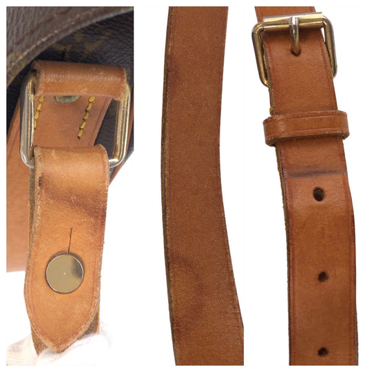 LOUIS VUITTON Shoulder Bag M51252 PVC, Leather Brown Gold Metal Crossbody Shoulder Bag Messenger Bag Monogram CartouchiereGM Women Used Authentic