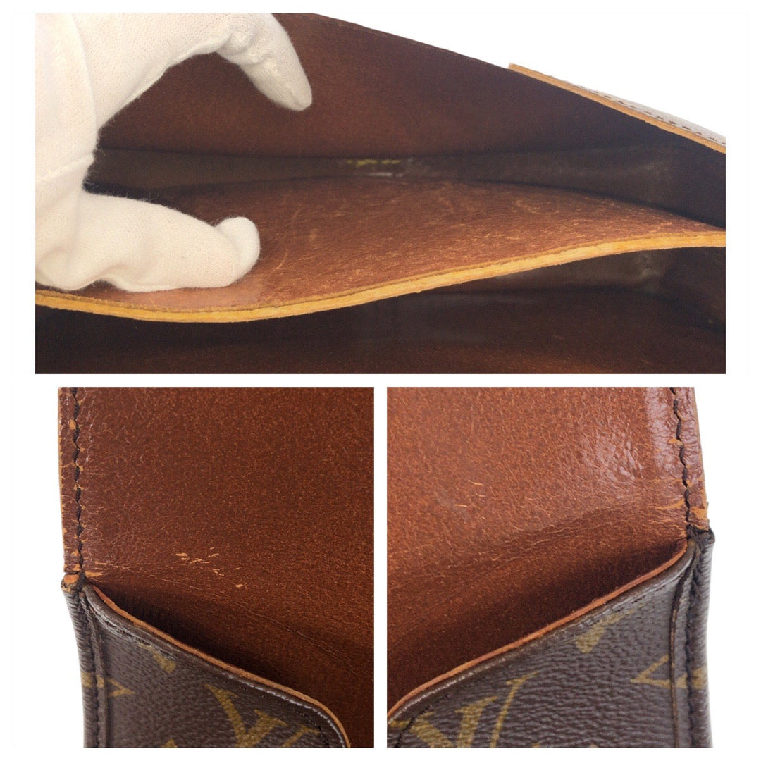 LOUIS VUITTON Shoulder Bag M51252 PVC, Leather Brown Gold Metal Crossbody Shoulder Bag Messenger Bag Monogram CartouchiereGM Women Used Authentic