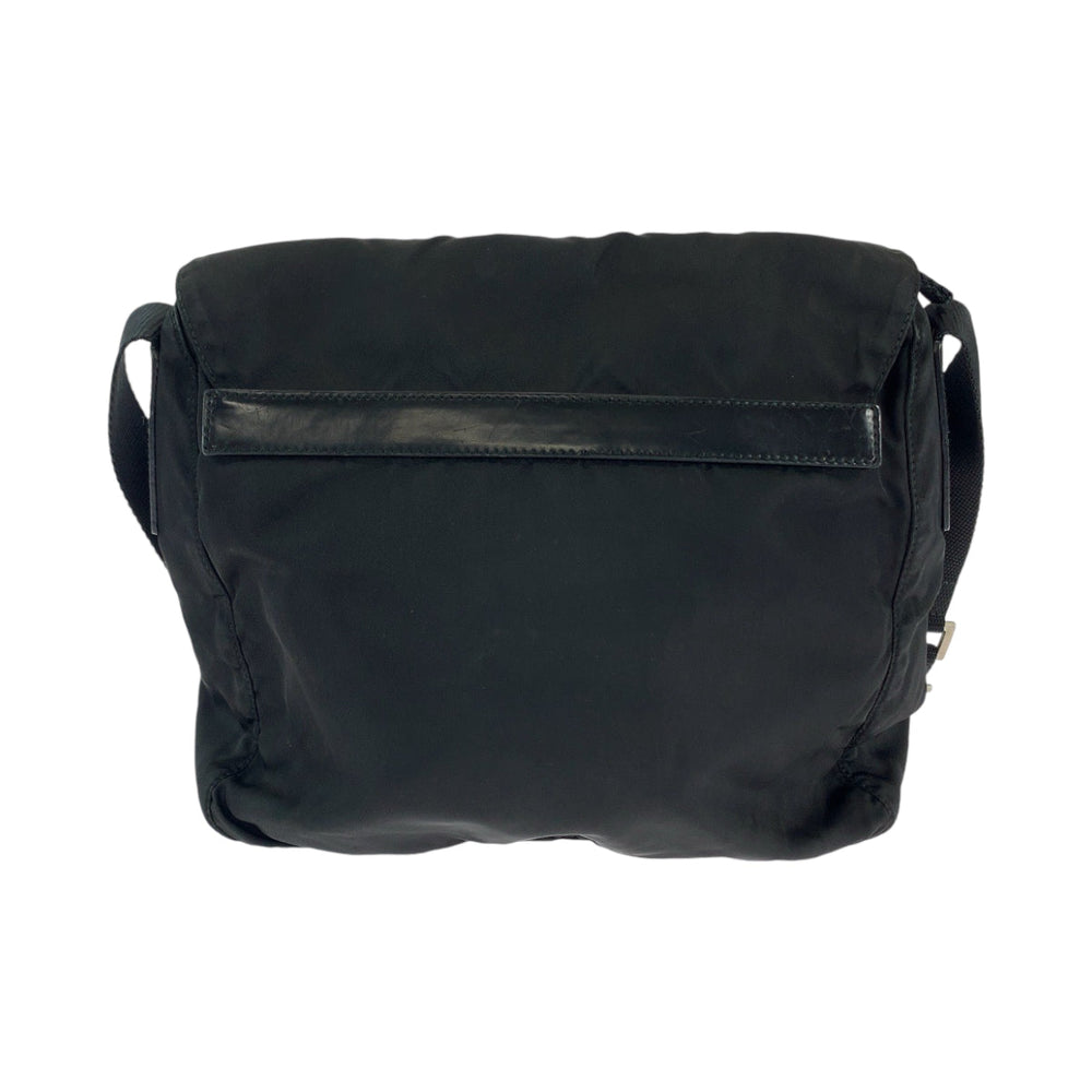 PRADA Shoulder Bag Nylon Black SilverMetal Shoulder Bag Messenger bag Test Triangle With logo mens Used Authentic