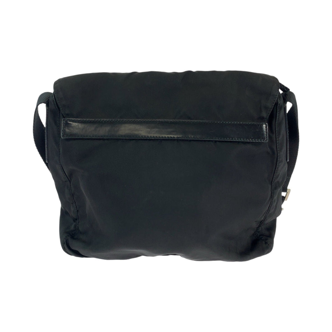 PRADA Shoulder Bag Nylon Black SilverMetal Shoulder Bag Messenger bag Test Triangle With logo mens Used Authentic