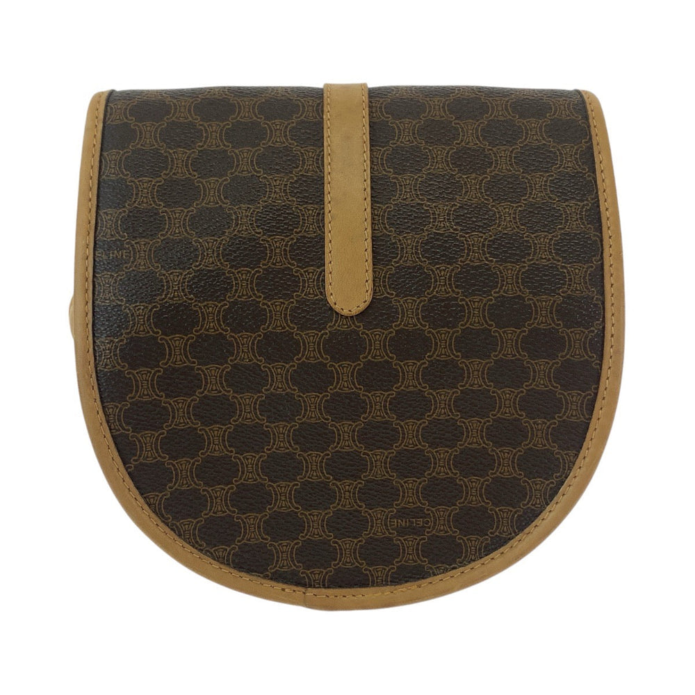 CELINE Shoulder Bag PVC, Leather Brown Crossbody Mini Shoulder Bag Pochette Macadam Women Used Authentic