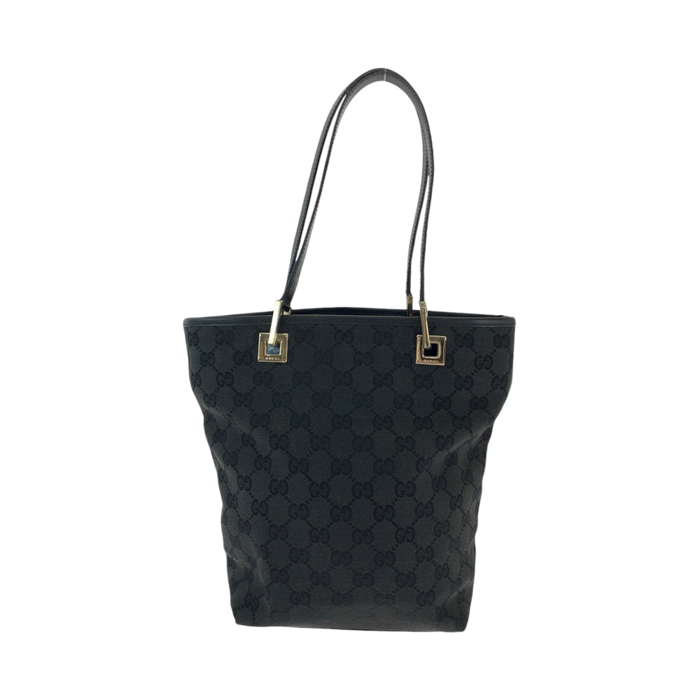 GUCCI Tote Bag 002 1099 GG canvas Black Gold Metal Tote Bag Shoulder Bag Women Used Authentic