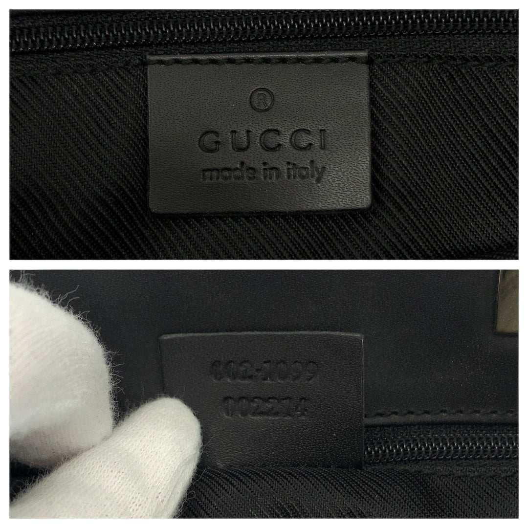 GUCCI Tote Bag 002 1099 GG canvas Black Gold Metal Tote Bag Shoulder Bag Women Used Authentic
