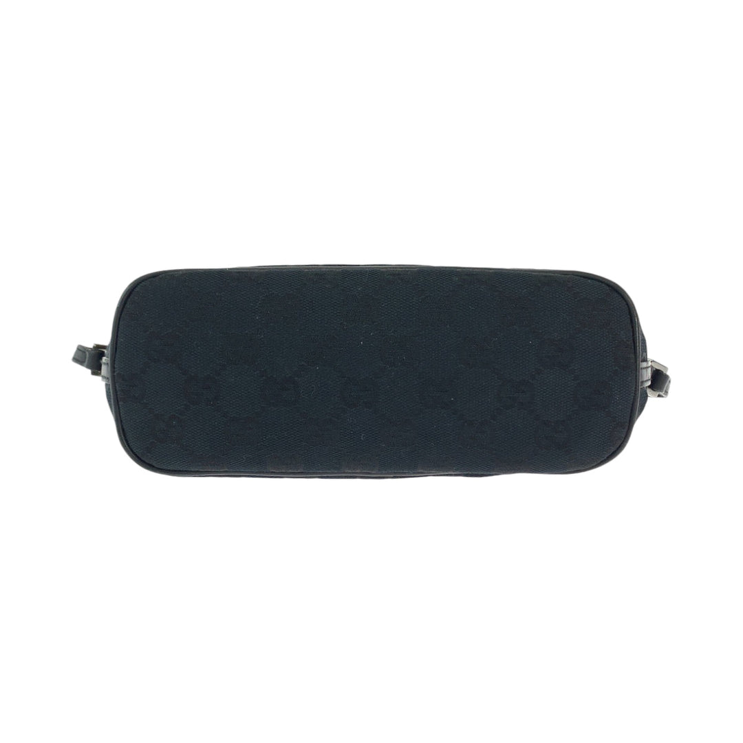 GUCCI Handbag 039 1103 GG canvas Black SilverMetal Handbag accessory pouch Women Used Authentic