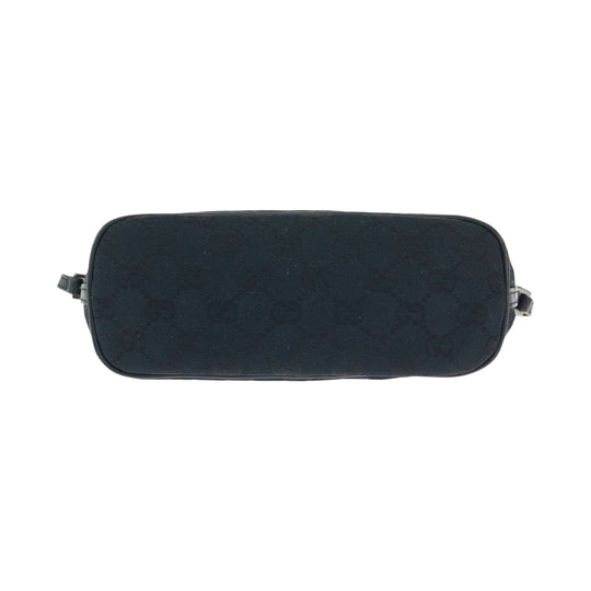 GUCCI Handbag 039 1103 GG canvas Black SilverMetal Handbag accessory pouch Women Used Authentic