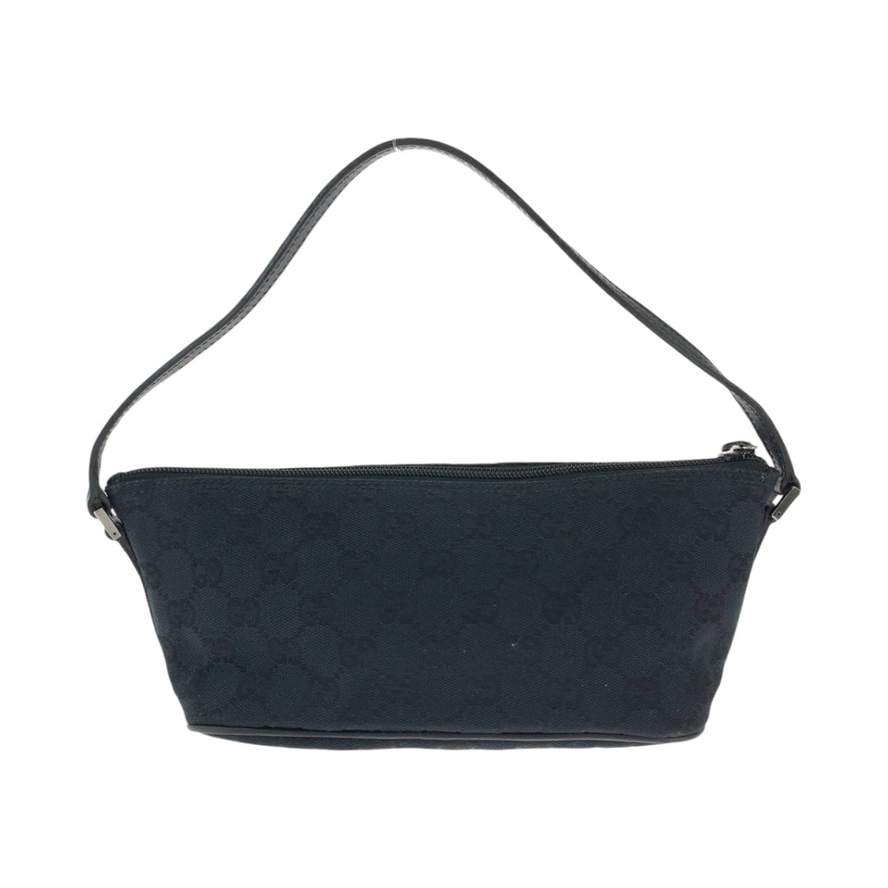 GUCCI Handbag 039 1103 GG canvas Black SilverMetal Handbag accessory pouch Women Used Authentic