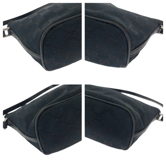 GUCCI Handbag 039 1103 GG canvas Black SilverMetal Handbag accessory pouch Women Used Authentic