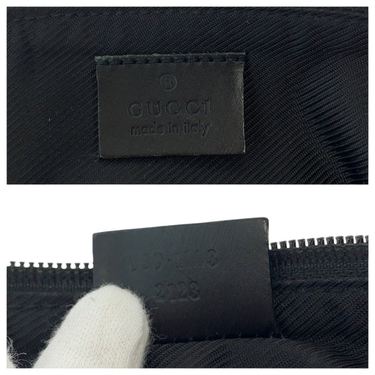 GUCCI Handbag 039 1103 GG canvas Black SilverMetal Handbag accessory pouch Women Used Authentic