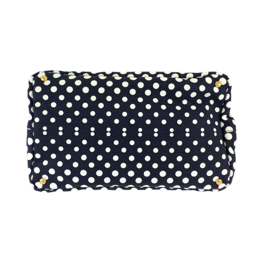 PRADA Tote Bag BN1872 canvas Navy White Gold Metal Canapa Bag Shoulder Bag 2way Canapa Dot Women Used Authentic