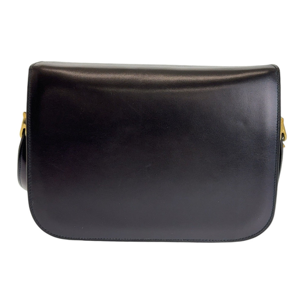 CELINE Shoulder Bag leather Black GoldMetal Shoulder bag Handbag Carriage Metal Horse Carriage Women Used Authentic