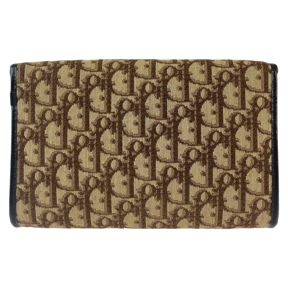 Christian Dior Shoulder Bag Canvas, Leather Brown Beige Gold Metal Shoulder Bag ChainShoulder Bag Trotter Women Used Authentic