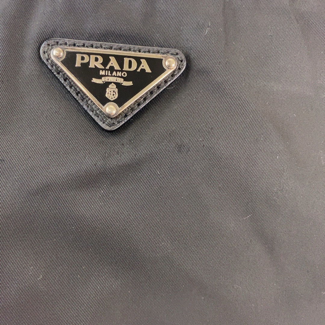 PRADA Shoulder Bag Nylon Black SilverMetal Crossbody Shoulder Bag Messenger Bag Test Triangle With logo mens Used Authentic