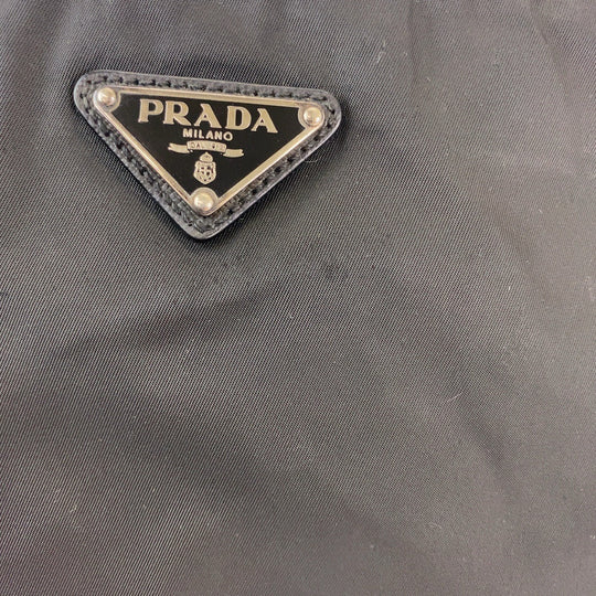 PRADA Shoulder Bag Nylon Black SilverMetal Crossbody Shoulder Bag Messenger Bag Test Triangle With logo mens Used Authentic