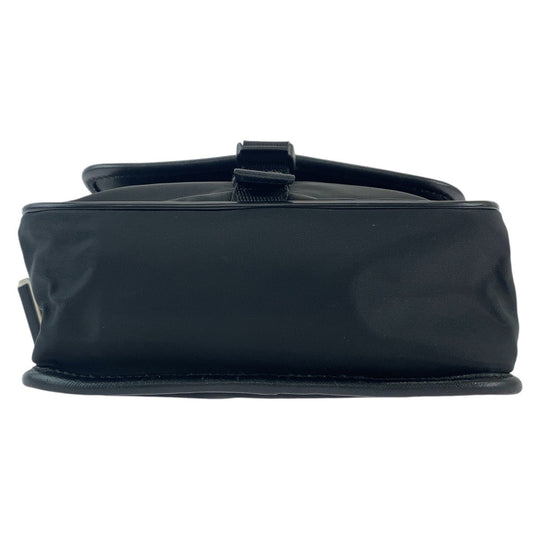 PRADA Shoulder Bag Nylon Black SilverMetal Crossbody Shoulder Bag Messenger Bag Test Triangle With logo Women Used Authentic