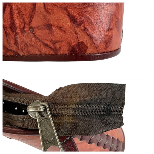 Yves Saint Laurent Shoulder Bag leather Red Gold Metal Crossbody Shoulder Bag Pochette YSL Women Used Authentic
