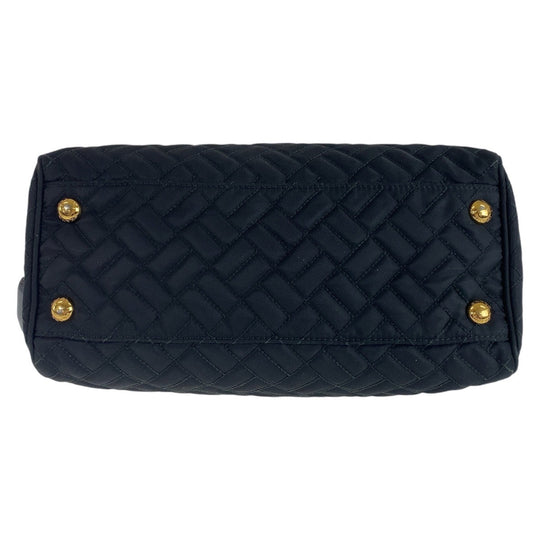 PRADA Shoulder Bag Nylon Black GoldMetal Shoulder Bag ChainShoulder Bag Test suit quilting Women Used Authentic