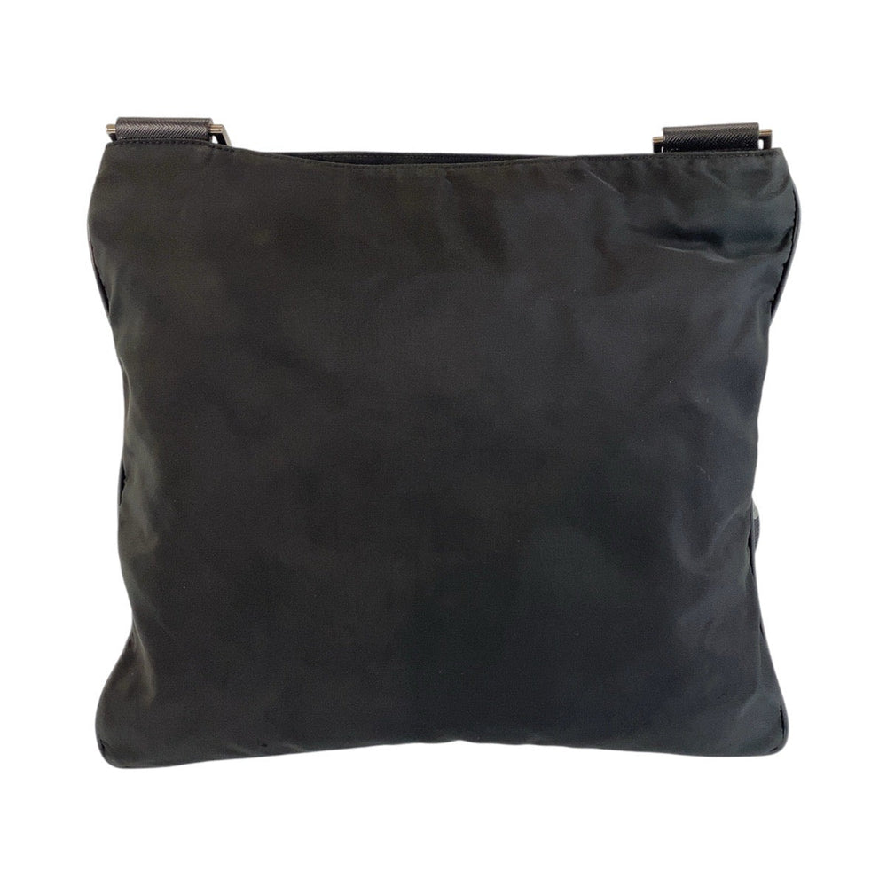 PRADA Shoulder Bag Nylon Black SilverMetal Crossbody Shoulder Bag Messenger Bag Test Triangle With logo Women Used Authentic