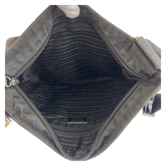 PRADA Shoulder Bag Nylon Black SilverMetal Crossbody Shoulder Bag Messenger Bag Test Triangle With logo Women Used Authentic
