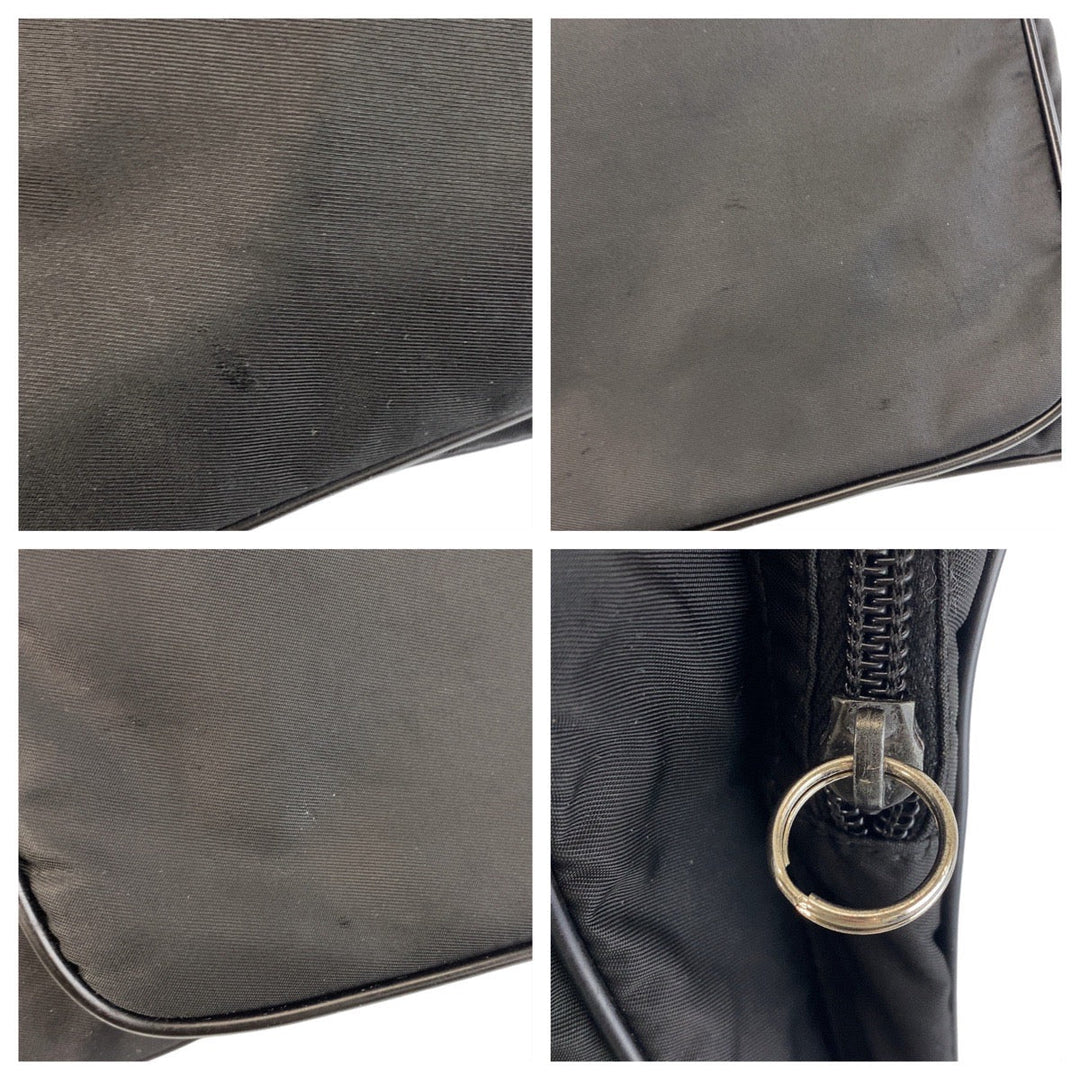 PRADA Shoulder Bag Nylon Black SilverMetal Crossbody Shoulder Bag Messenger Bag Test Triangle With logo Women Used Authentic
