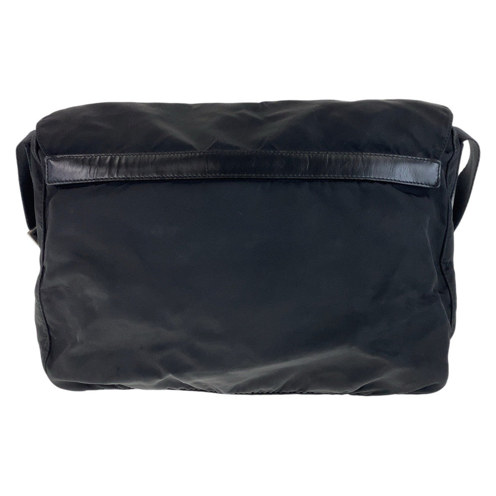 PRADA Shoulder Bag Nylon Black SilverMetal Crossbody Shoulder Bag Messenger Bag Test Triangle With logo mens Used Authentic